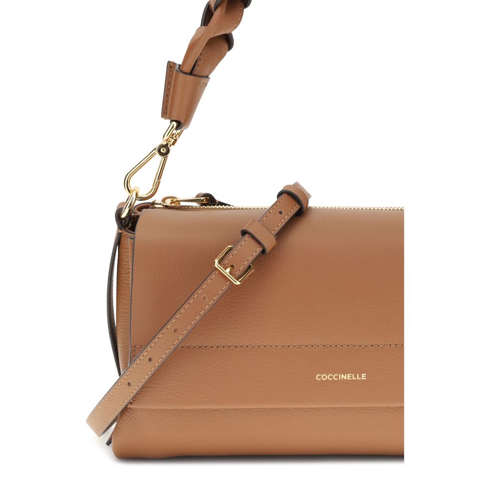 Coccinelle Beige Calf Leather Bos Taurus Shoulder Bag | Regal Royce