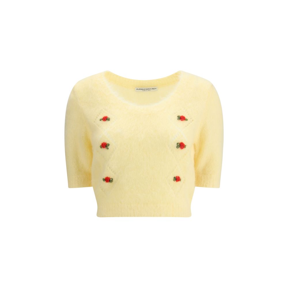 Alessandra Rich Bicolor Mohair Sweatshirt | Regal Royce