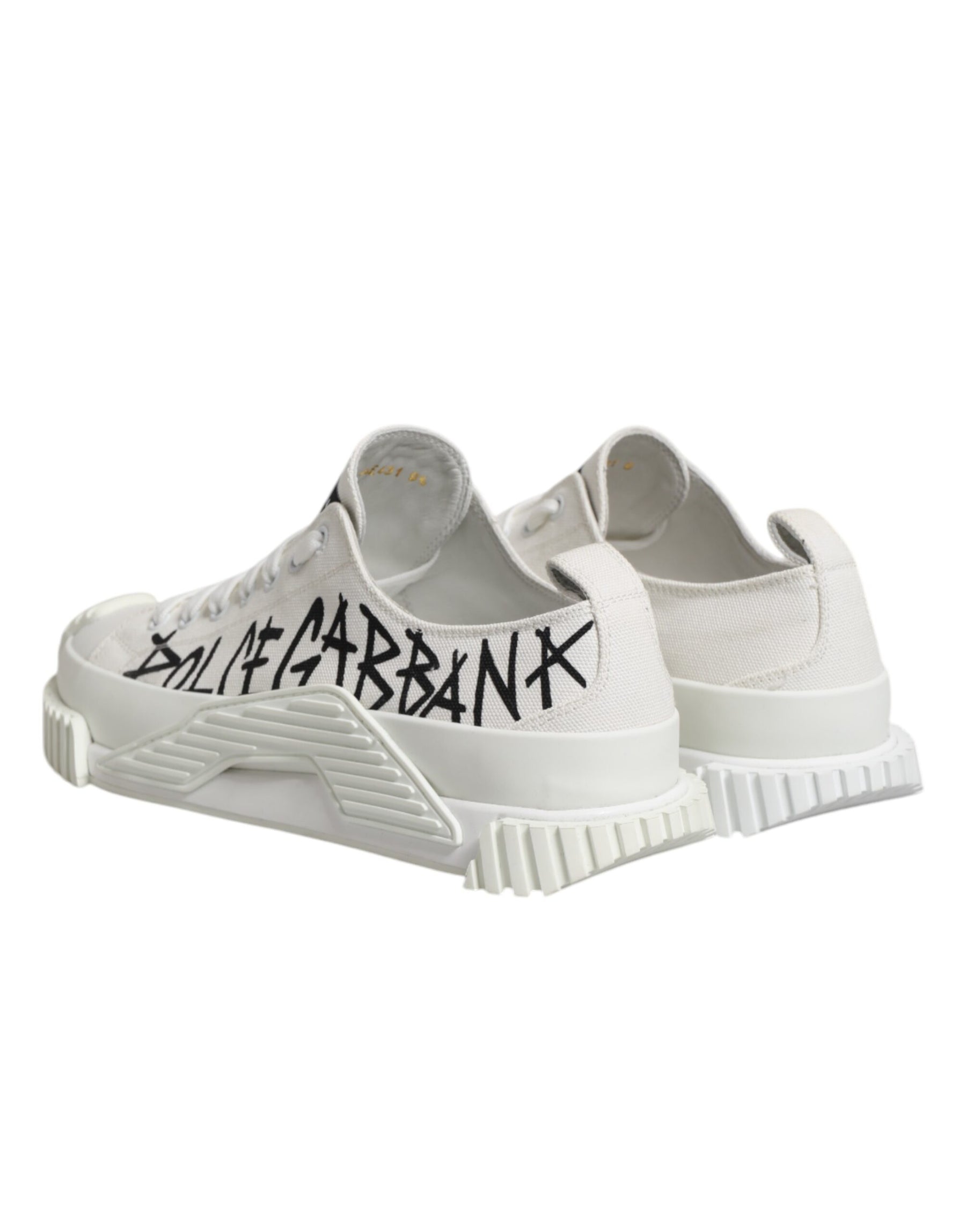 Dolce & Gabbana White Logo Graffiti Low Top Sneakers Shoes | Regal Royce