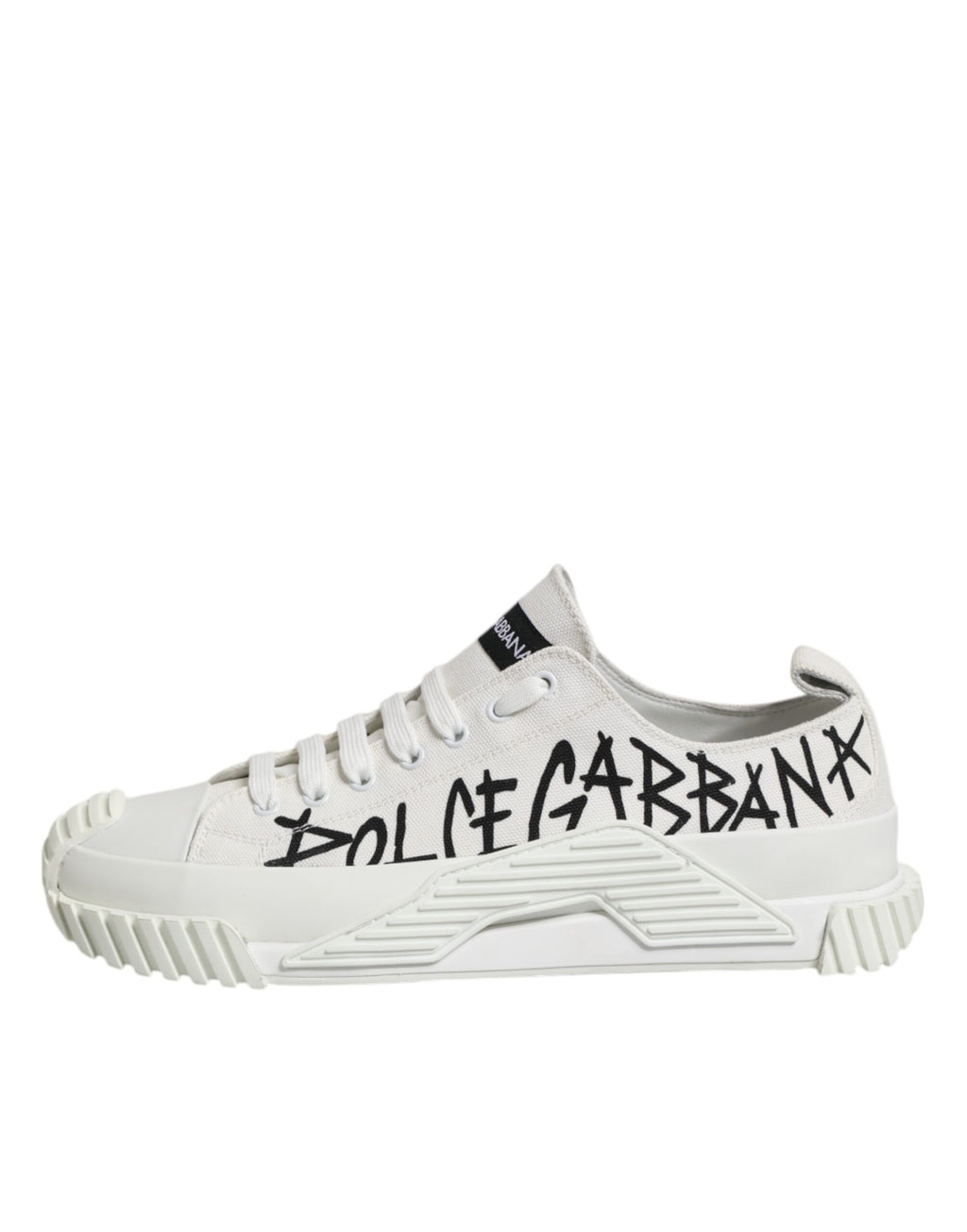 Dolce & Gabbana White Logo Graffiti Low Top Sneakers Shoes
