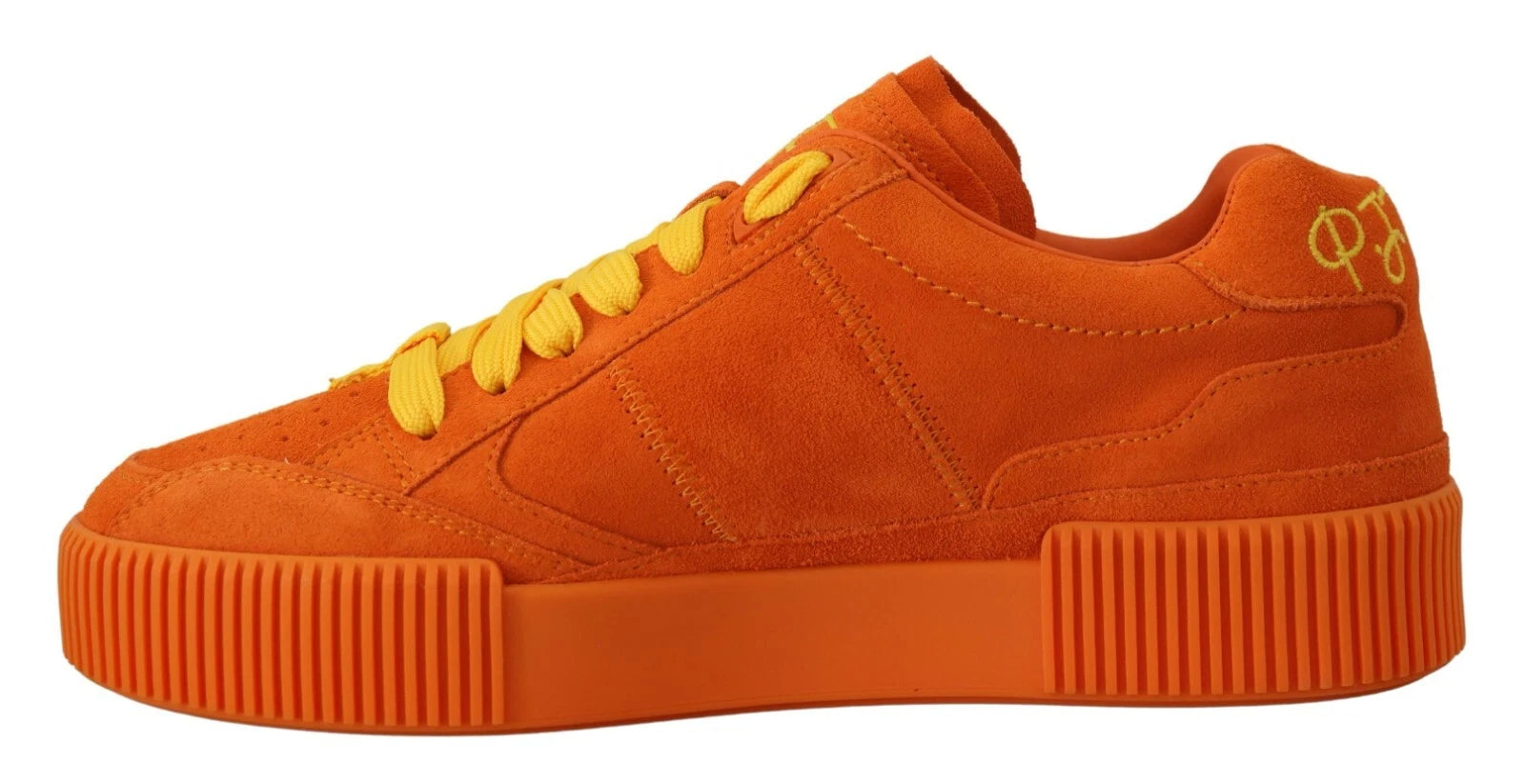 Dolce & Gabbana Orange Leather P.j. Tucker Men Sneakers Shoes | Regal Royce