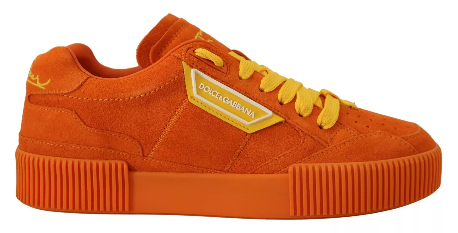 Dolce & Gabbana Orange Leather P.j. Tucker Men Sneakers Shoes | Regal Royce