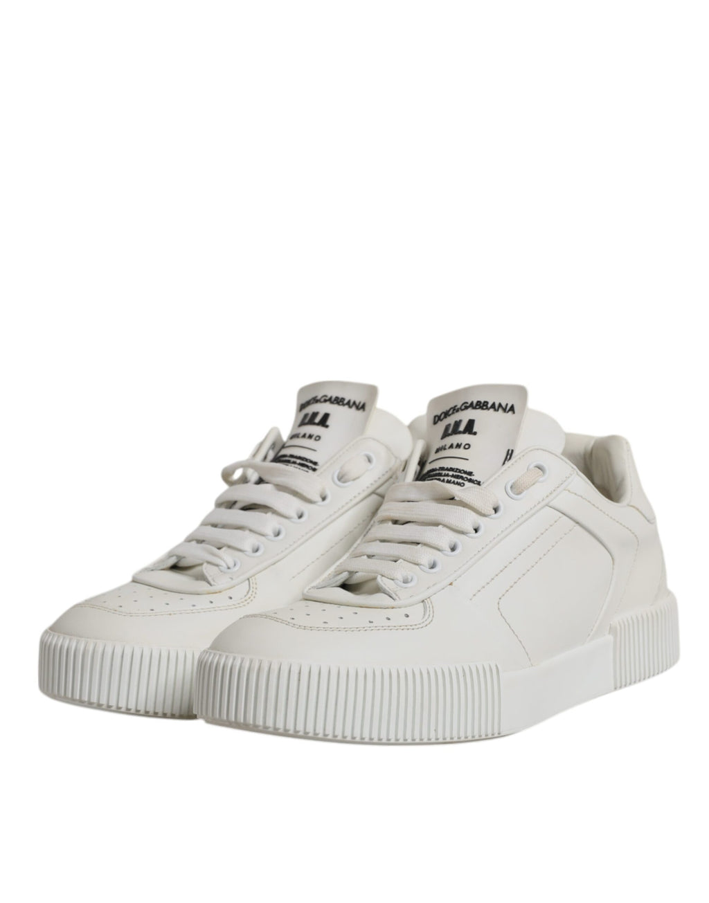 Dolce & Gabbana White Miami Leather Low Top Sneakers Shoes