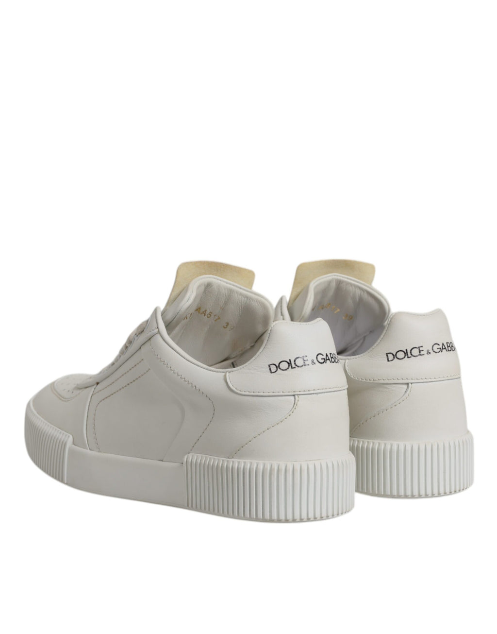 Dolce & Gabbana White Miami Leather Low Top Sneakers Shoes