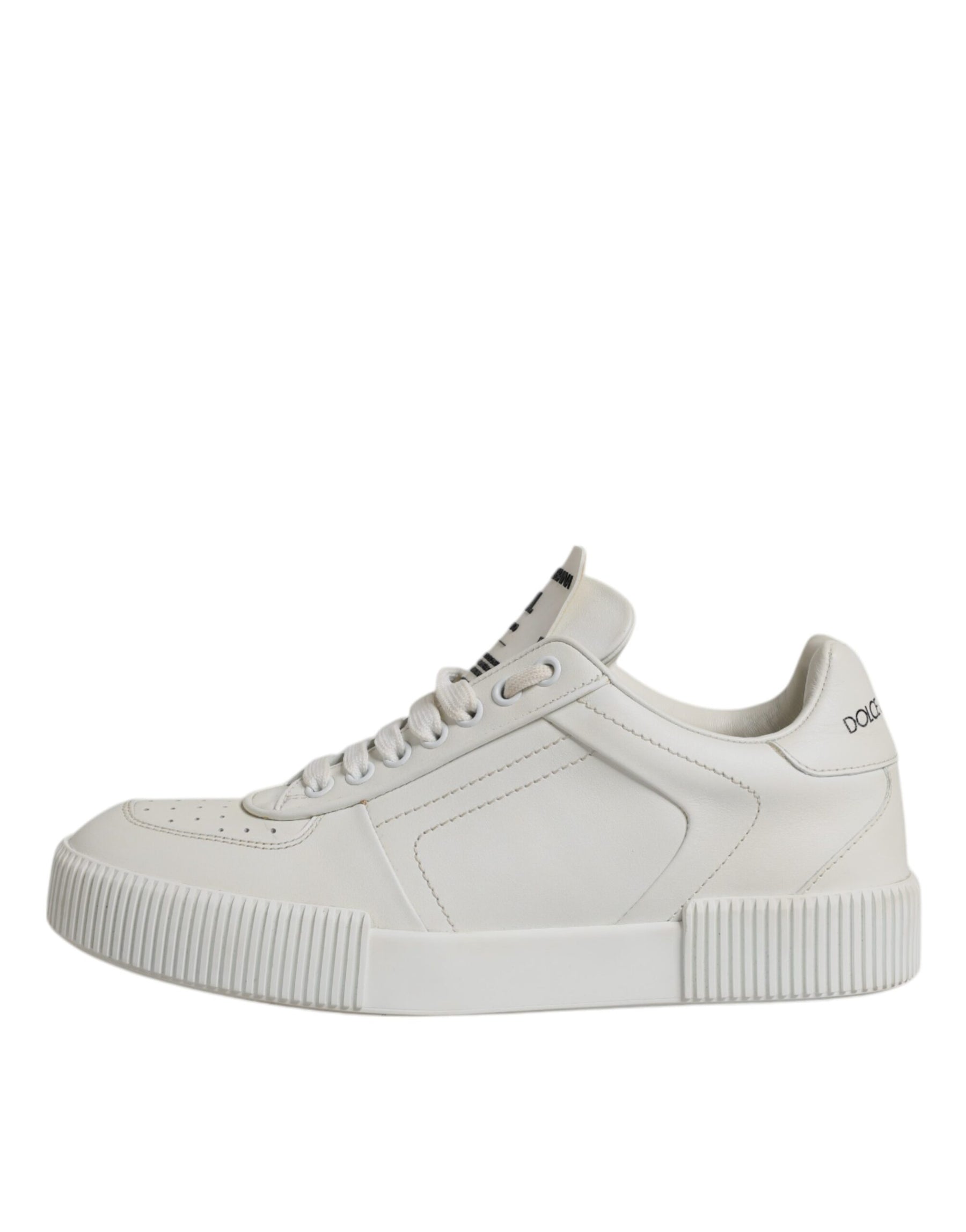 Dolce & Gabbana White Miami Leather Low Top Sneakers Shoes | Regal Royce