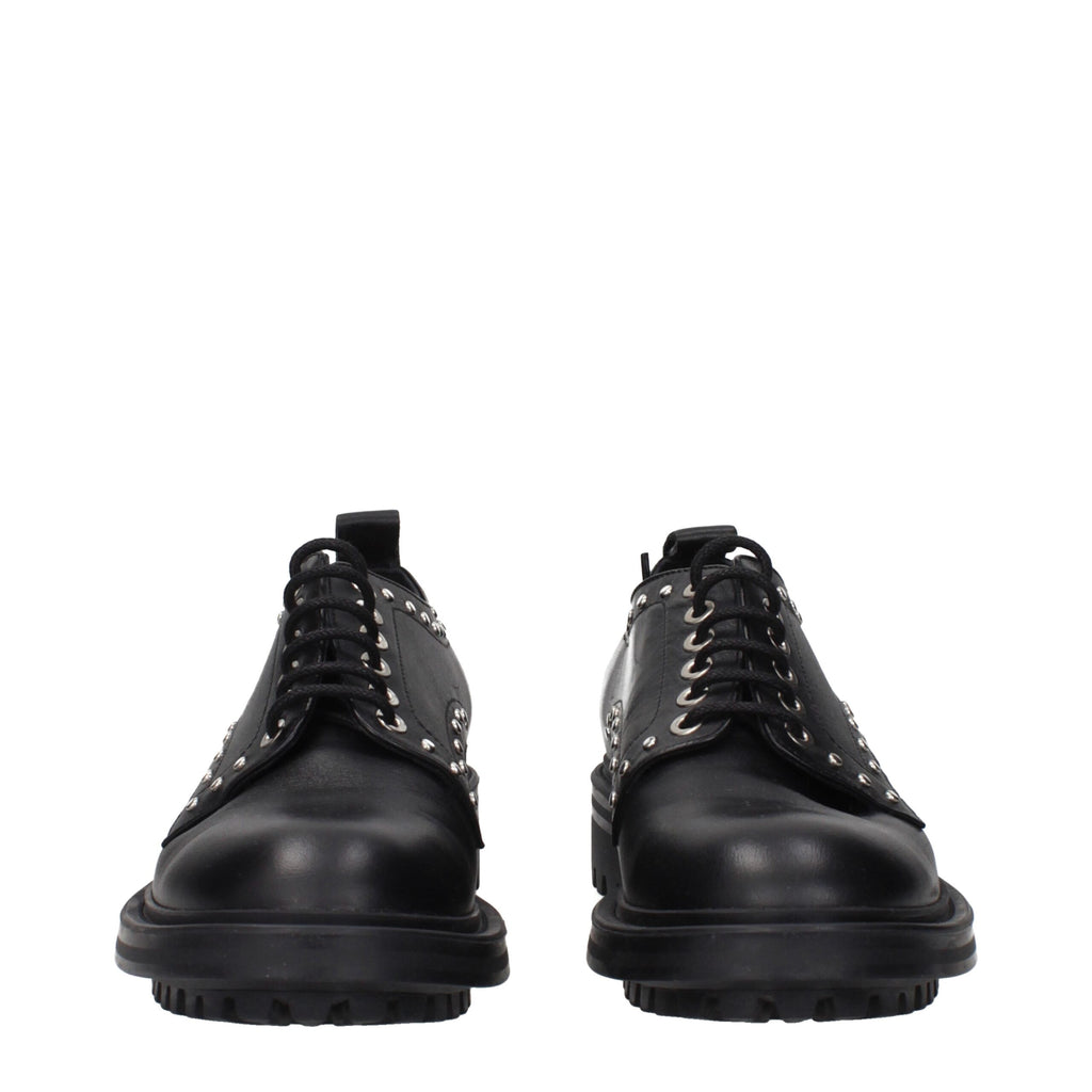 Max Mara Black Leather Oxfords And Derbies