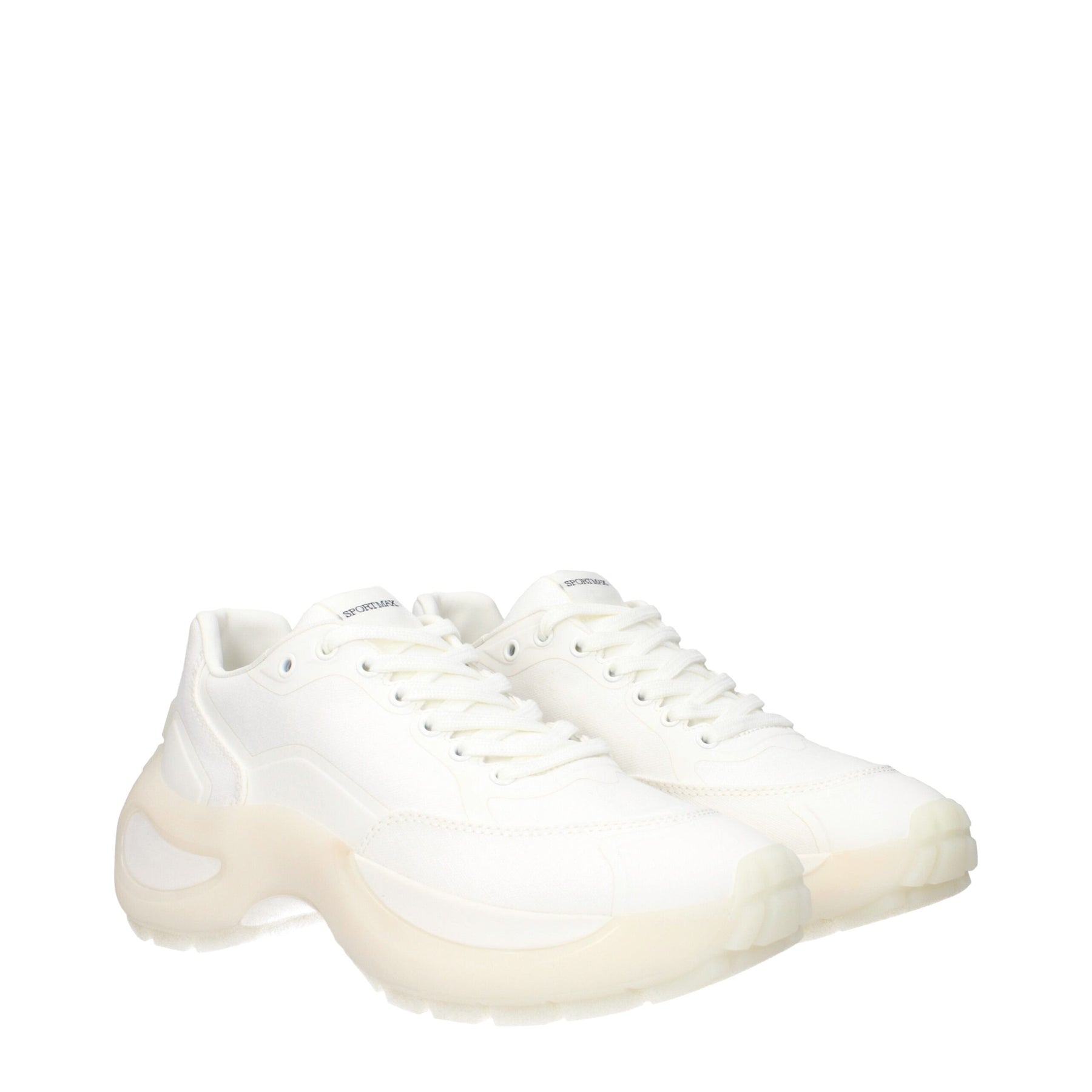 Max Mara White Fabric Chunky Sneakers | Regal Royce