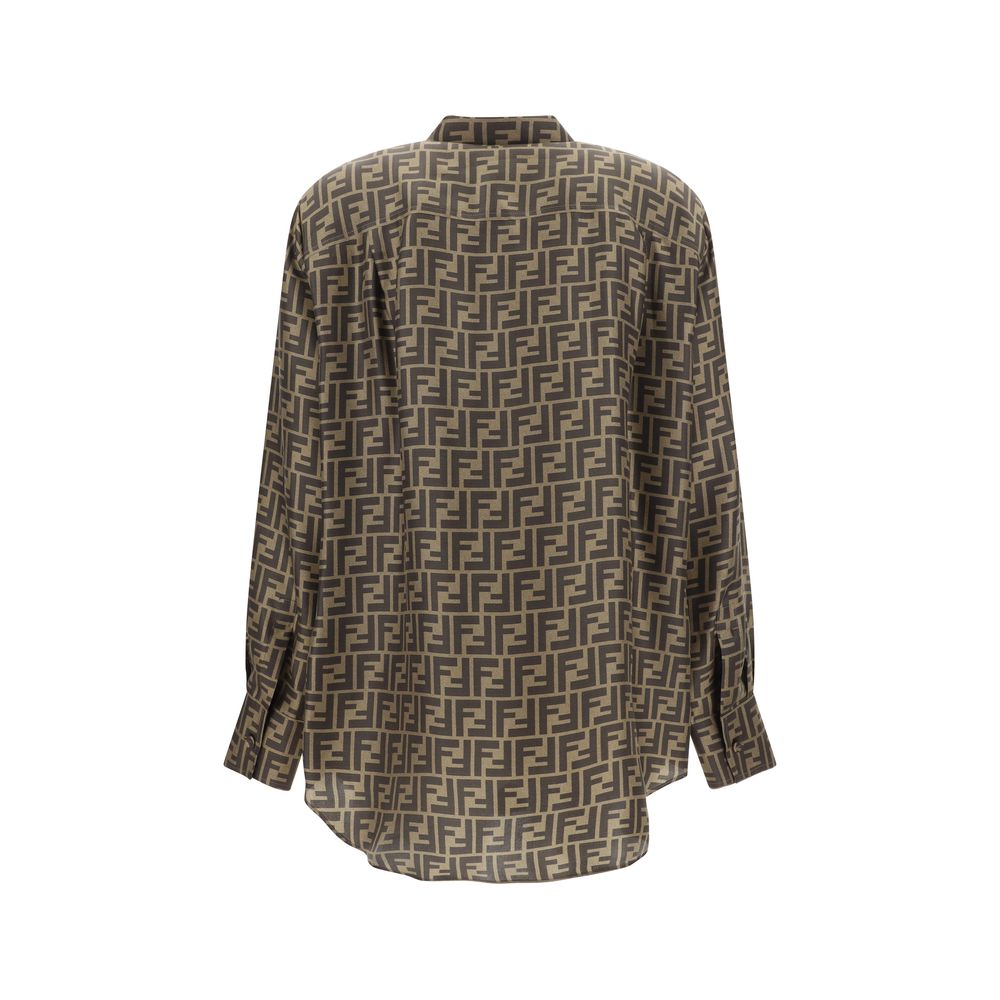 Fendi Brown Silk Pattern Shirt | Regal Royce