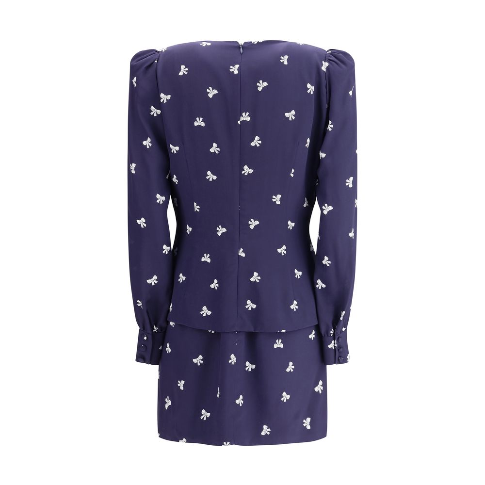 Alessandra Rich Blue Silk Casual Dress | Regal Royce