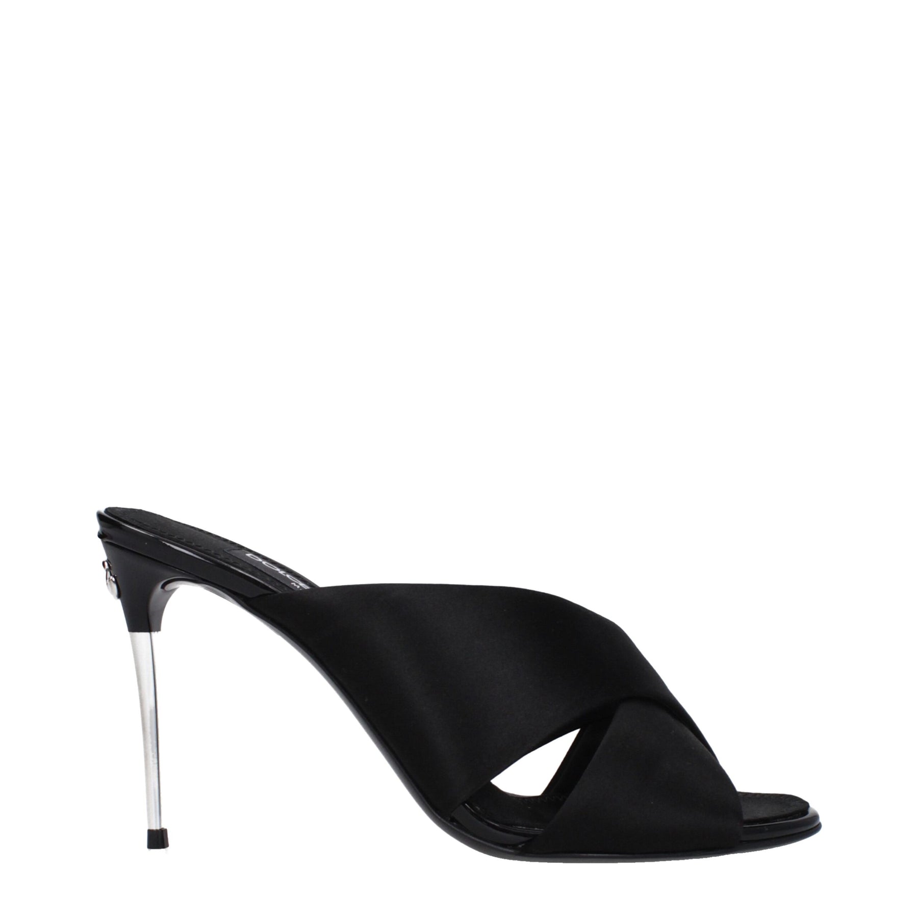 Dolce & Gabbana Black Satin Stiletto Heel Sandals | Regal Royce