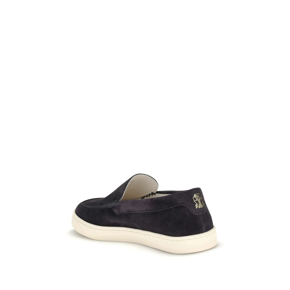 Brunello Cucinelli Black Calf Leather Bos Taurus Sneakers | Regal Royce