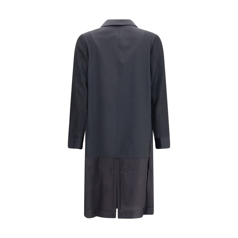 Undercover Black Polyester Coat | Regal Royce