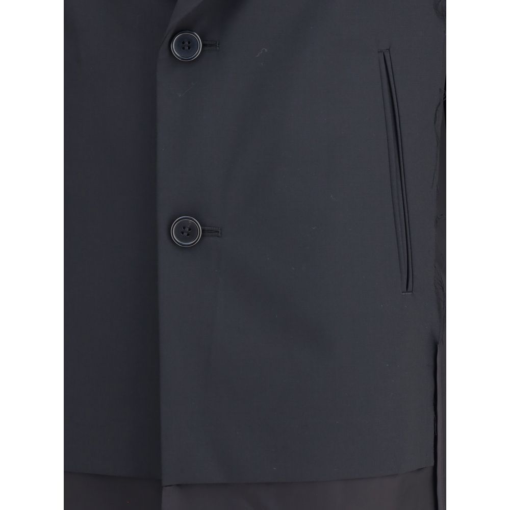 Undercover Black Polyester Coat | Regal Royce