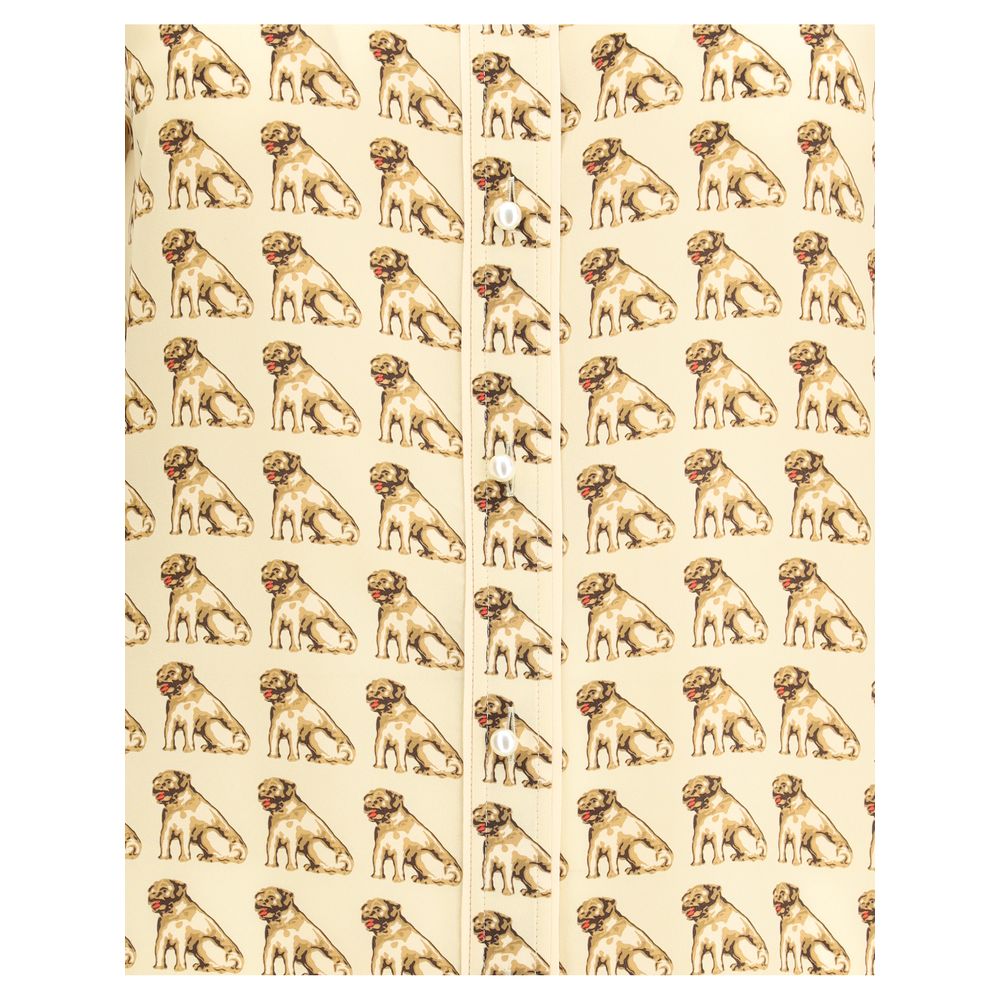 Valentino Beige Silk Pattern Shirt | Regal Royce