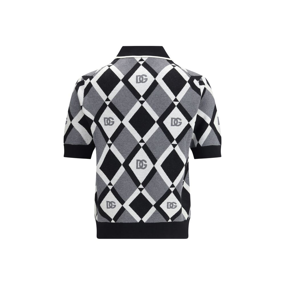 Dolce & Gabbana Multicolor Fleece Wool Polo Shirt | Regal Royce