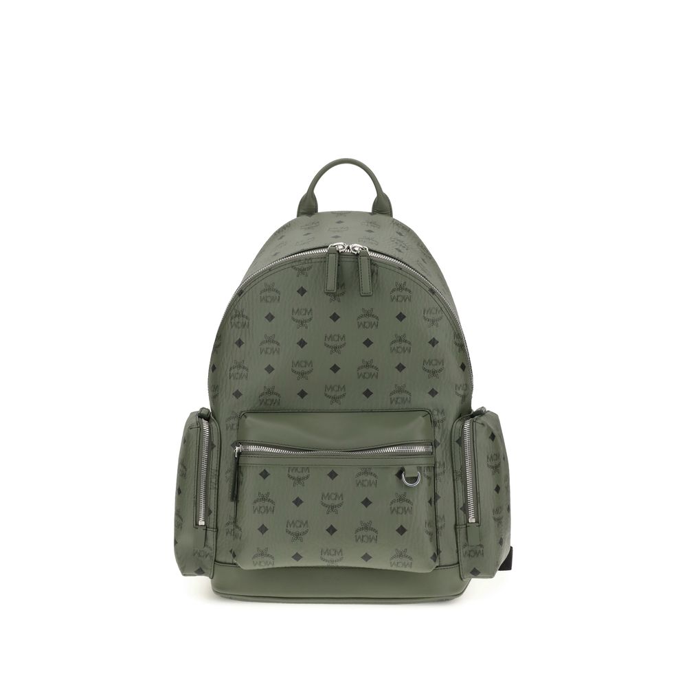 MCM Green Fabric Backpack