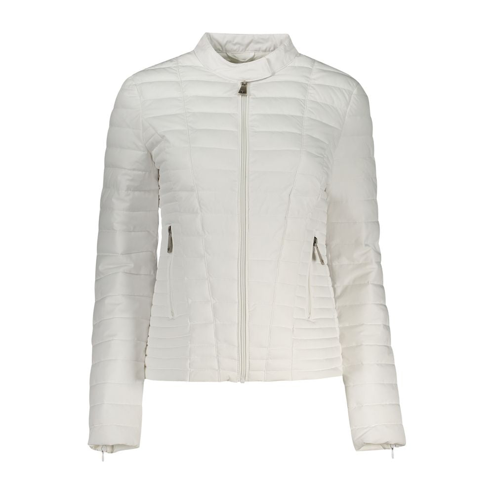 Guess Jeans Bianco Poliuretano Women Jacket | Regal Royce