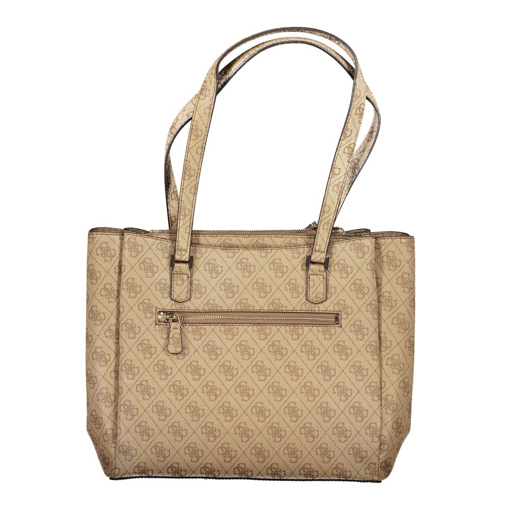 Guess Jeans Beige Polyurethane Women Handbag | Regal Royce