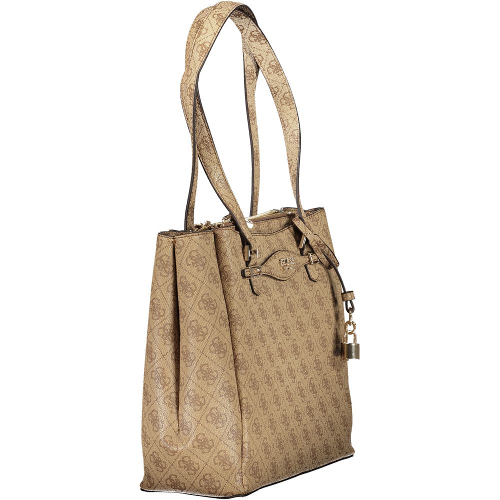 Guess Jeans Beige Polyurethane Women Handbag | Regal Royce