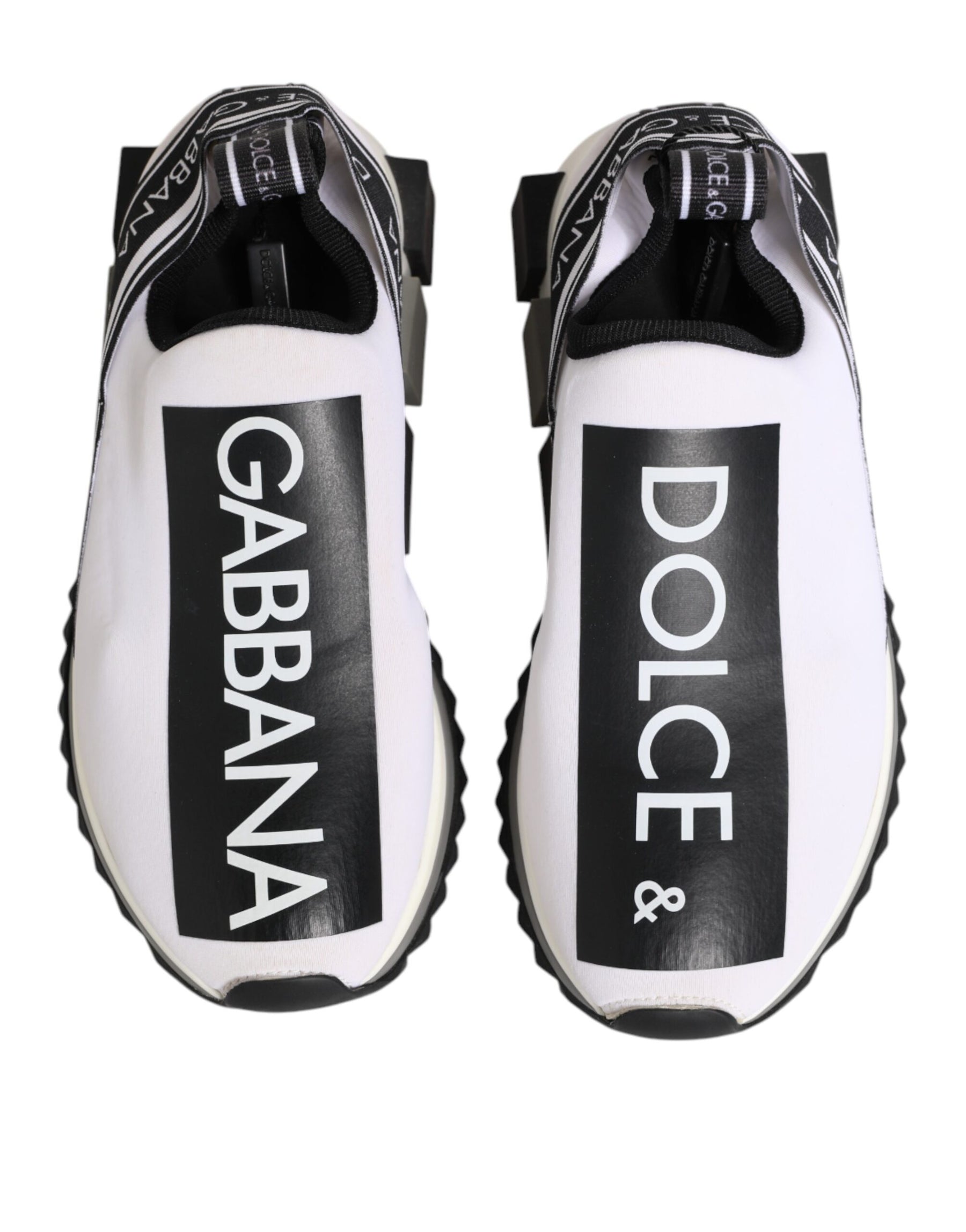 Dolce & Gabbana Black White Slip On Sorrento Sneakers Shoes | Regal Royce