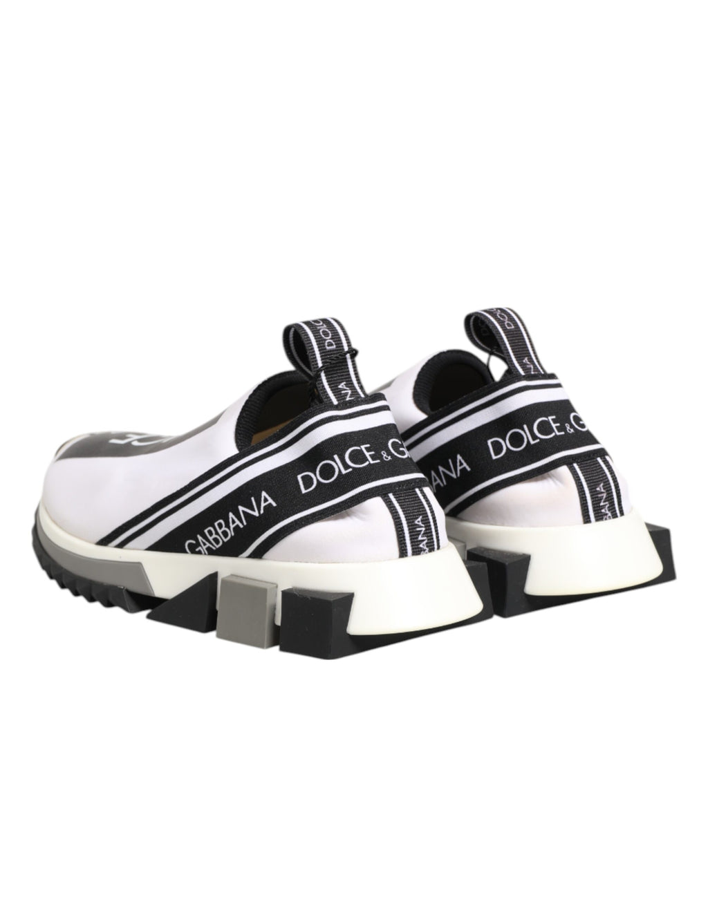 Dolce & Gabbana Black White Slip On Sorrento Sneakers Shoes