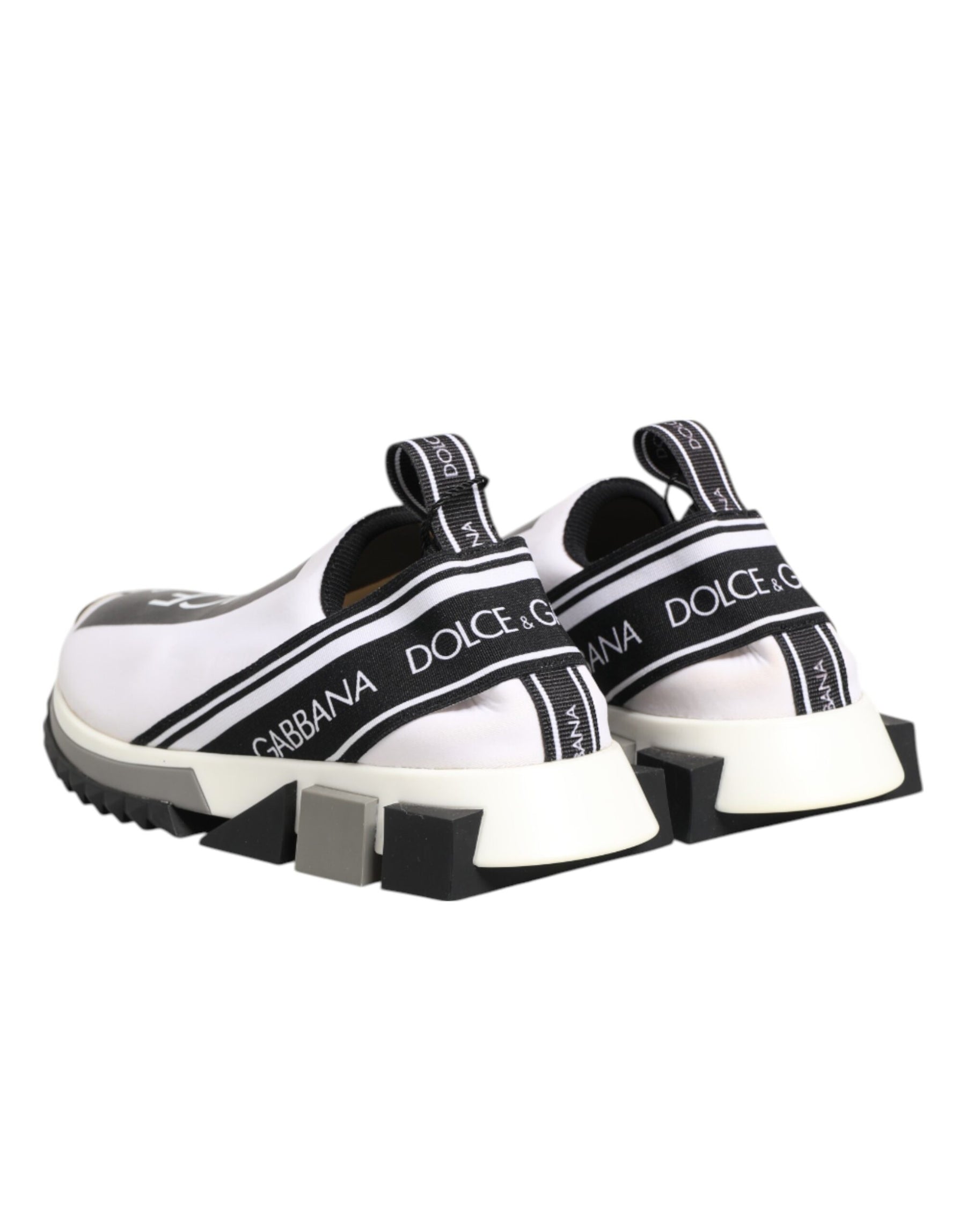 Dolce & Gabbana Black White Slip On Sorrento Sneakers Shoes | Regal Royce