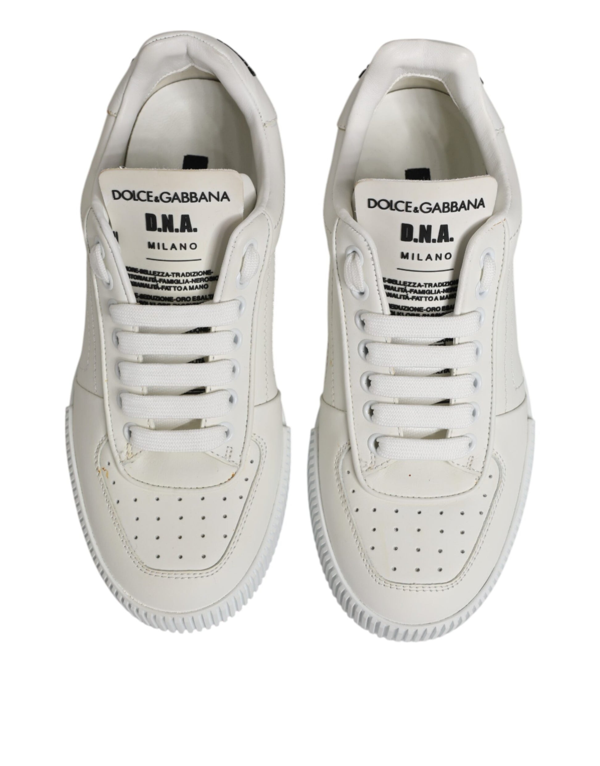 Dolce & Gabbana White Miami Leather Low Top Sneakers Shoes