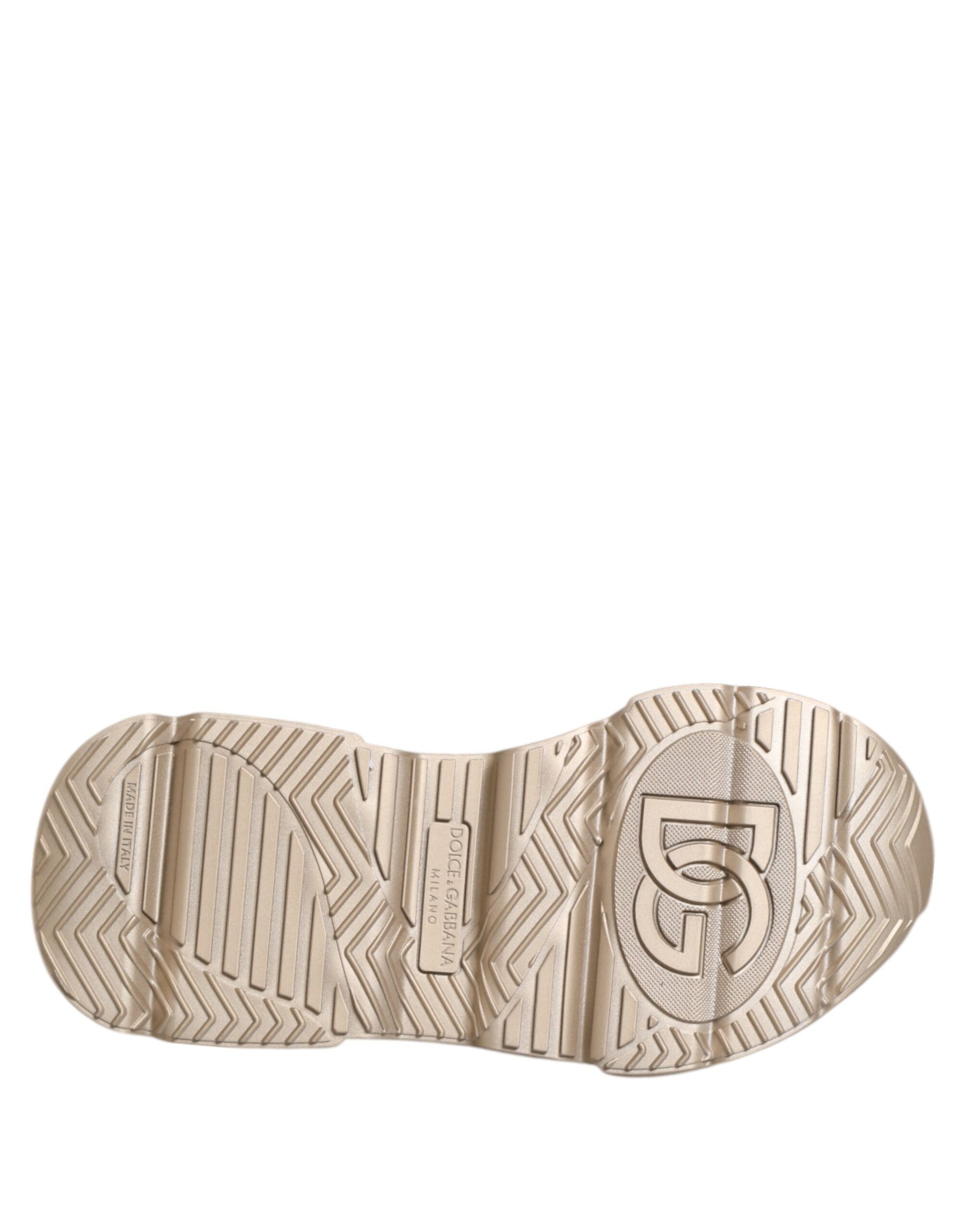 Dolce & Gabbana Gold Leather Daymaster Women Sneaker Shoes | Regal Royce