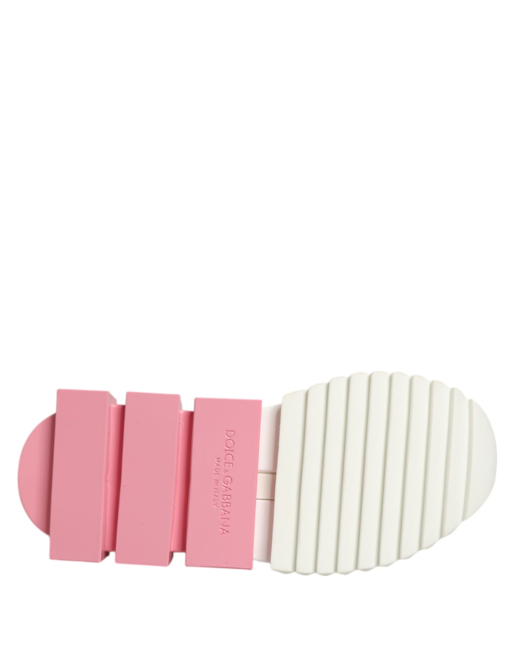 Dolce & Gabbana White Pink Low Top Sorrento Sneakers Shoes | Regal Royce