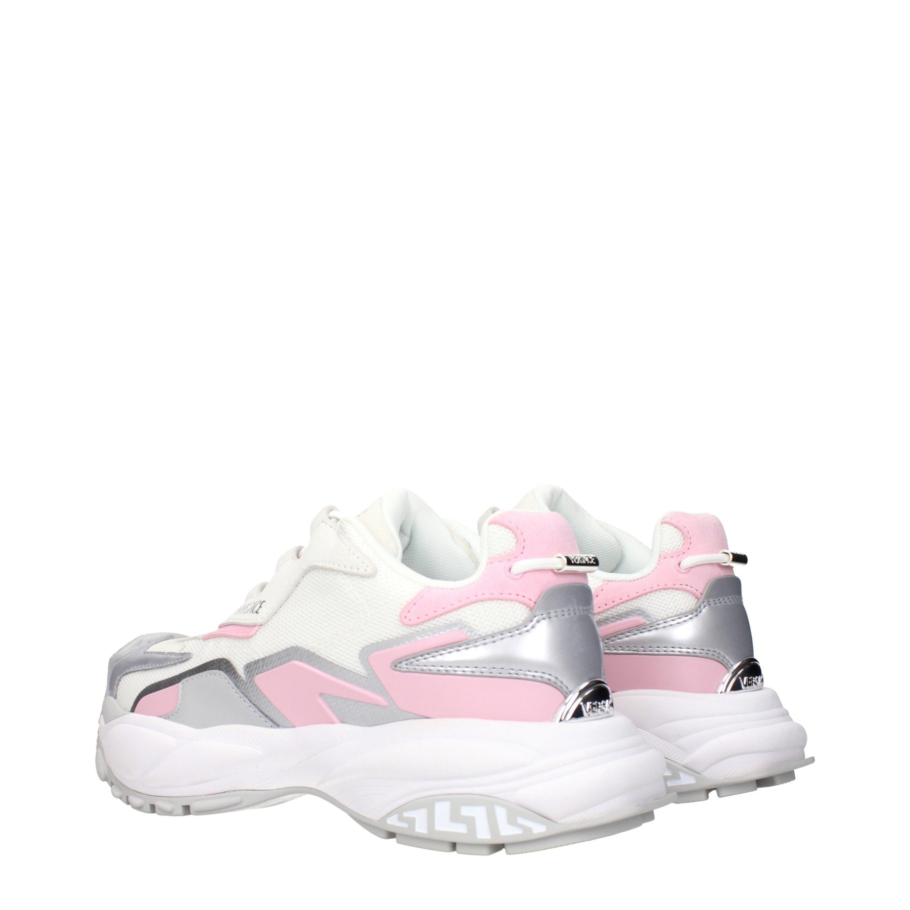 Versace White Fabric Chunky Sneakers | Regal Royce