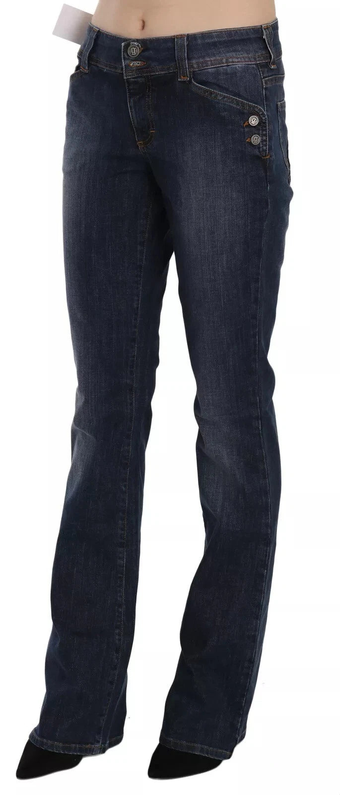 John Galliano Blue Washed Mid Waist Flared Denim Casual Pants Jeans | Regal Royce