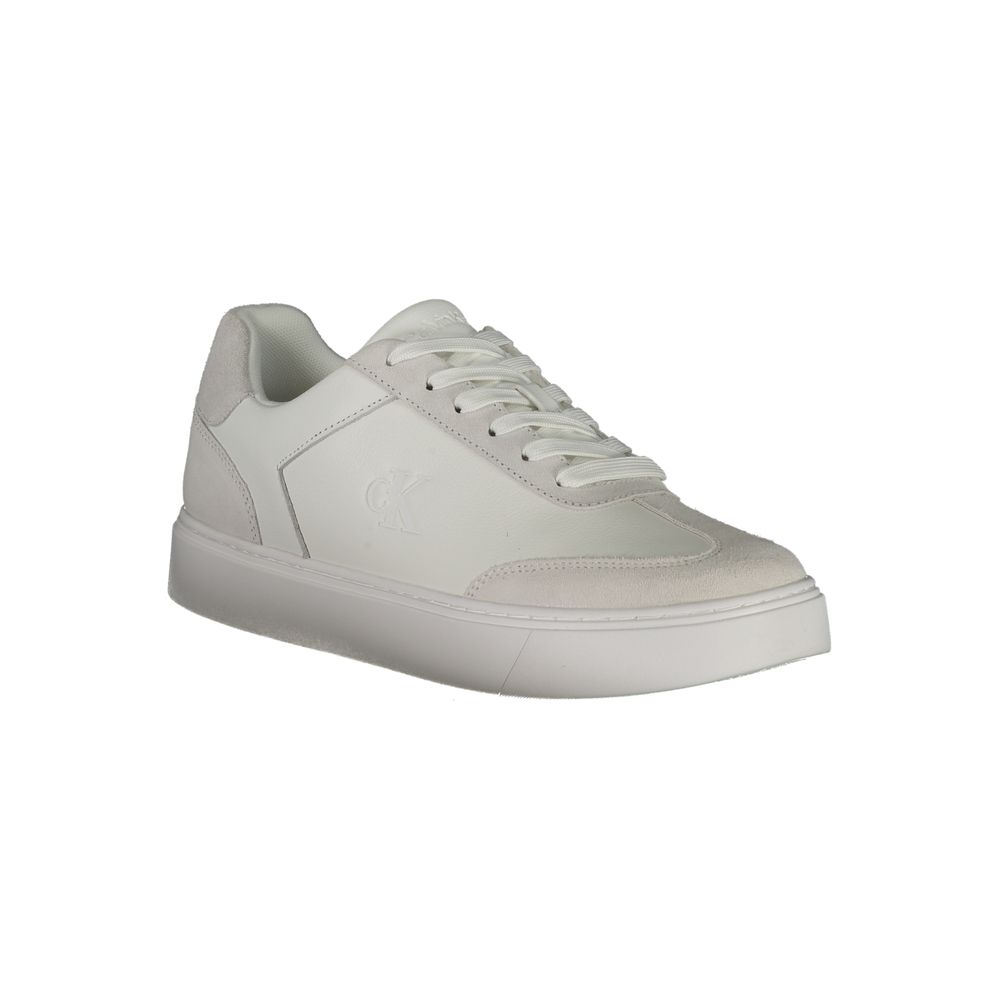 Calvin Klein White Polyurethane Men Sneaker | Regal Royce
