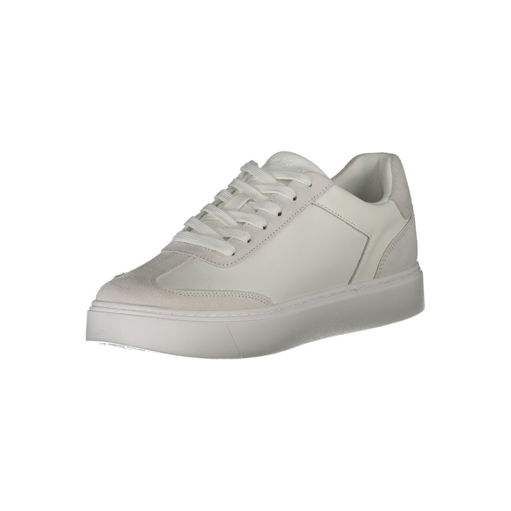 Calvin Klein White Polyurethane Men Sneaker | Regal Royce