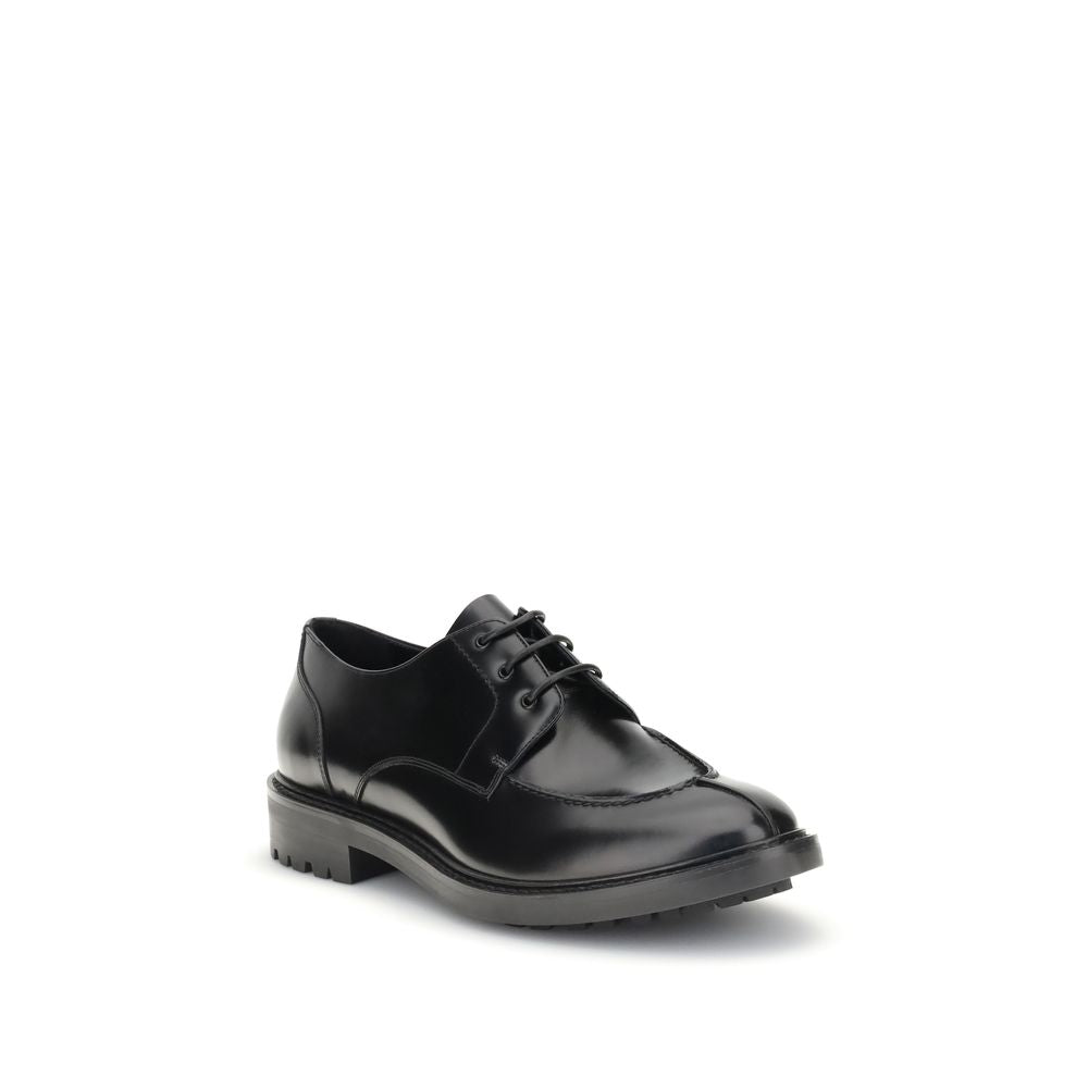 Saint Laurent Black Calf Leather Bos Taurus Oxfords And Derbies