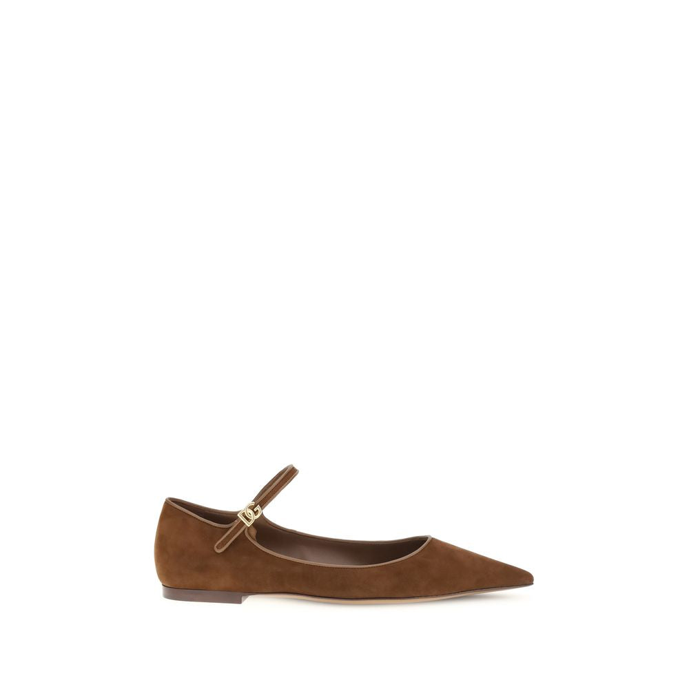Dolce & Gabbana Brown Goatskin Ballet Flats | Regal Royce