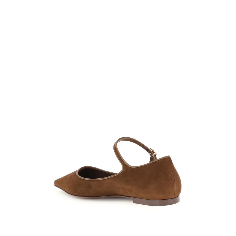 Dolce & Gabbana Brown Goatskin Ballet Flats | Regal Royce