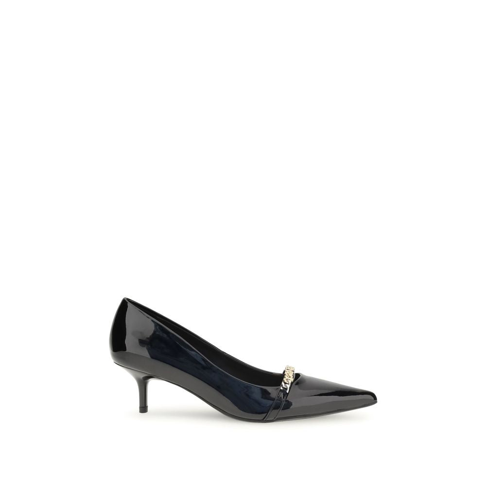 PINKO Black Calf Leather Bos Taurus Mid Heel Pumps | Regal Royce