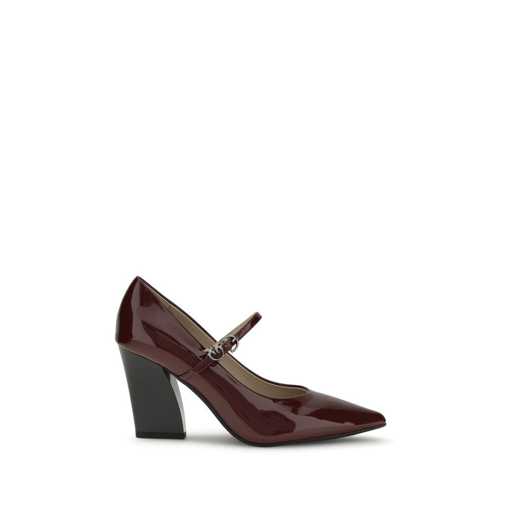 PINKO Bordeaux Calf Leather Bos Taurus High Heel Pumps | Regal Royce