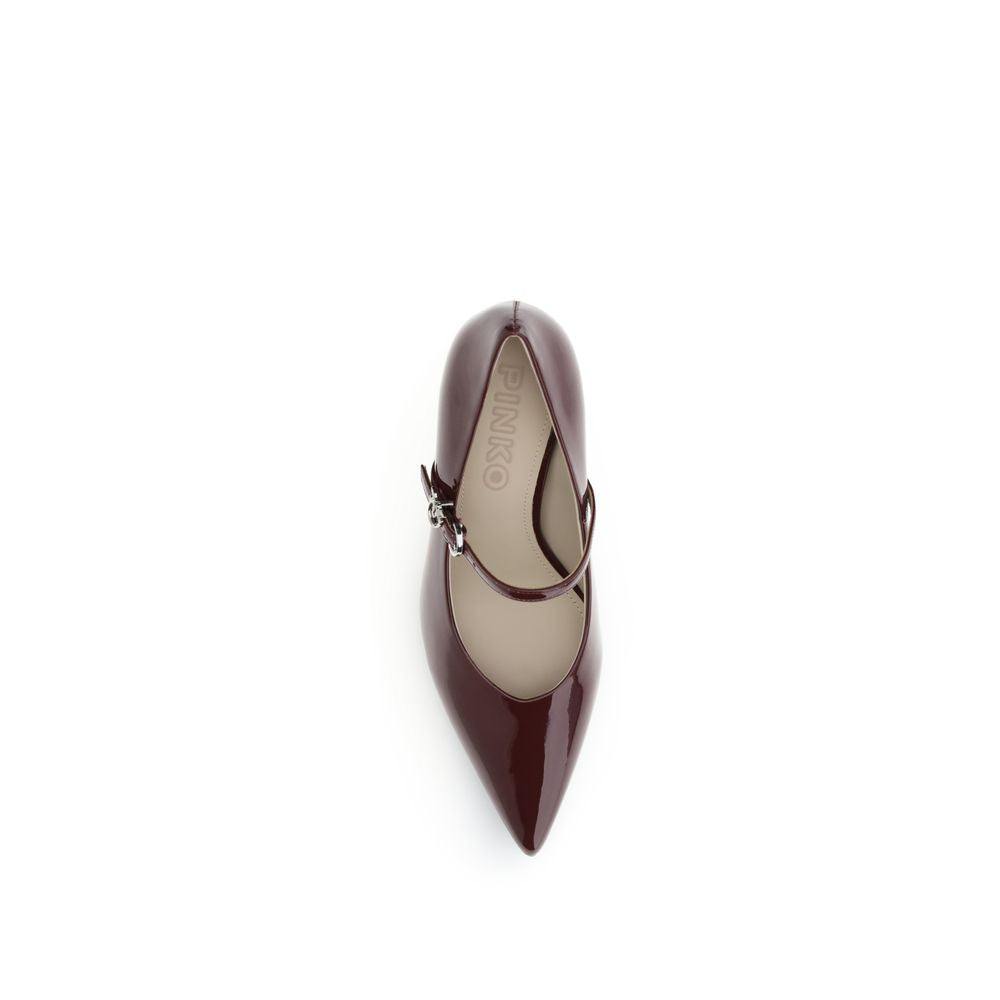 PINKO Bordeaux Calf Leather Bos Taurus High Heel Pumps | Regal Royce