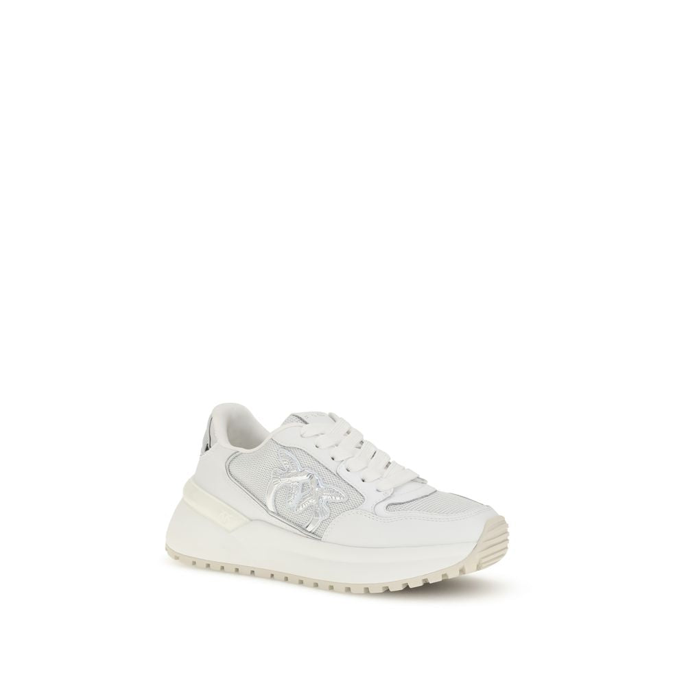 PINKO White Calf Leather Bos Taurus Chunky Sneakers | Regal Royce