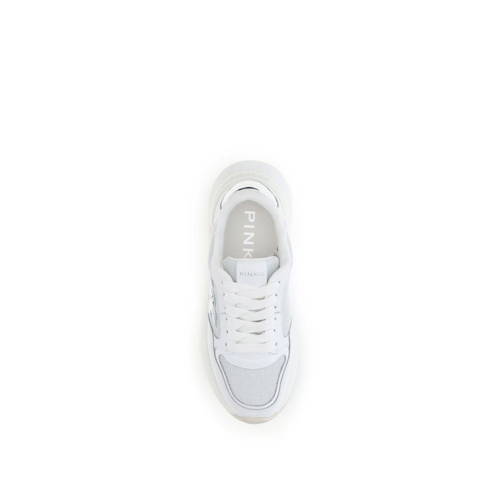 PINKO White Calf Leather Bos Taurus Chunky Sneakers | Regal Royce