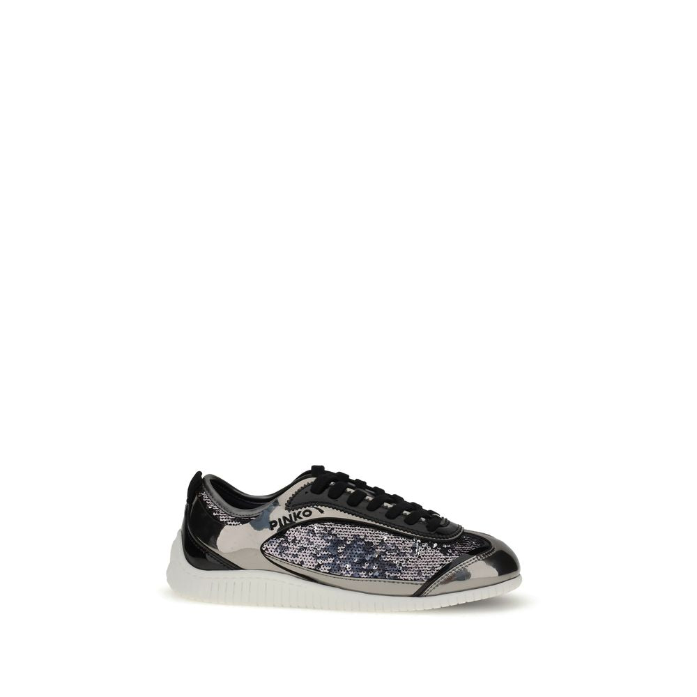 PINKO Silver Nylon Chunky Sneakers | Regal Royce
