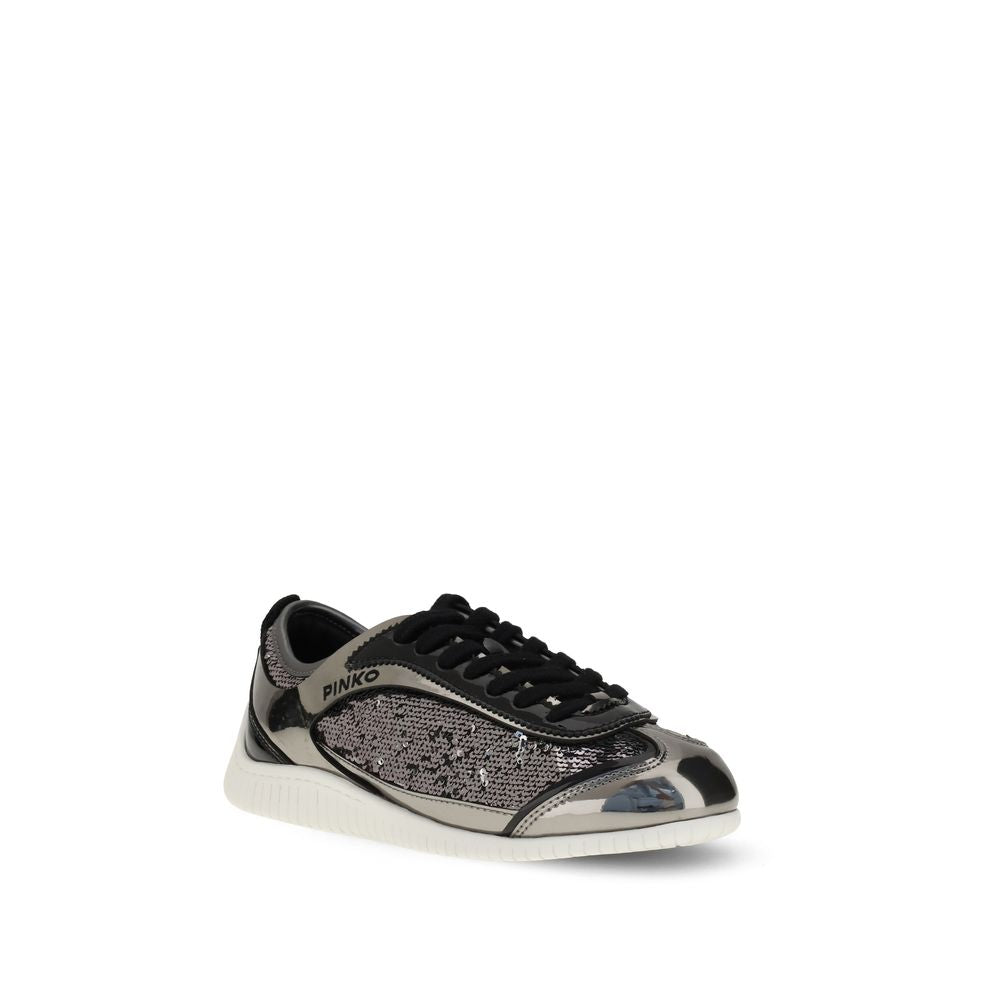 PINKO Silver Nylon Chunky Sneakers | Regal Royce
