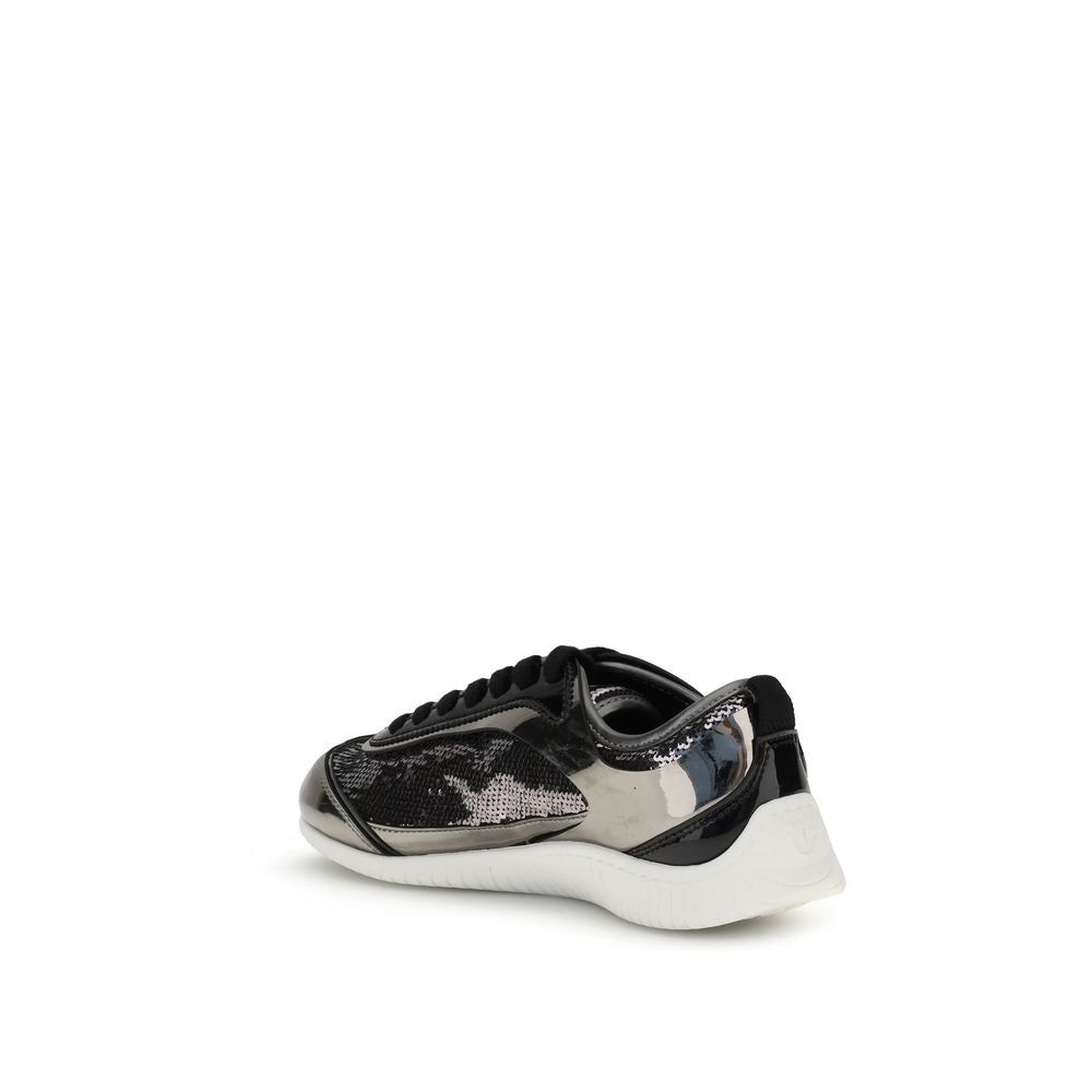 PINKO Silver Nylon Chunky Sneakers | Regal Royce