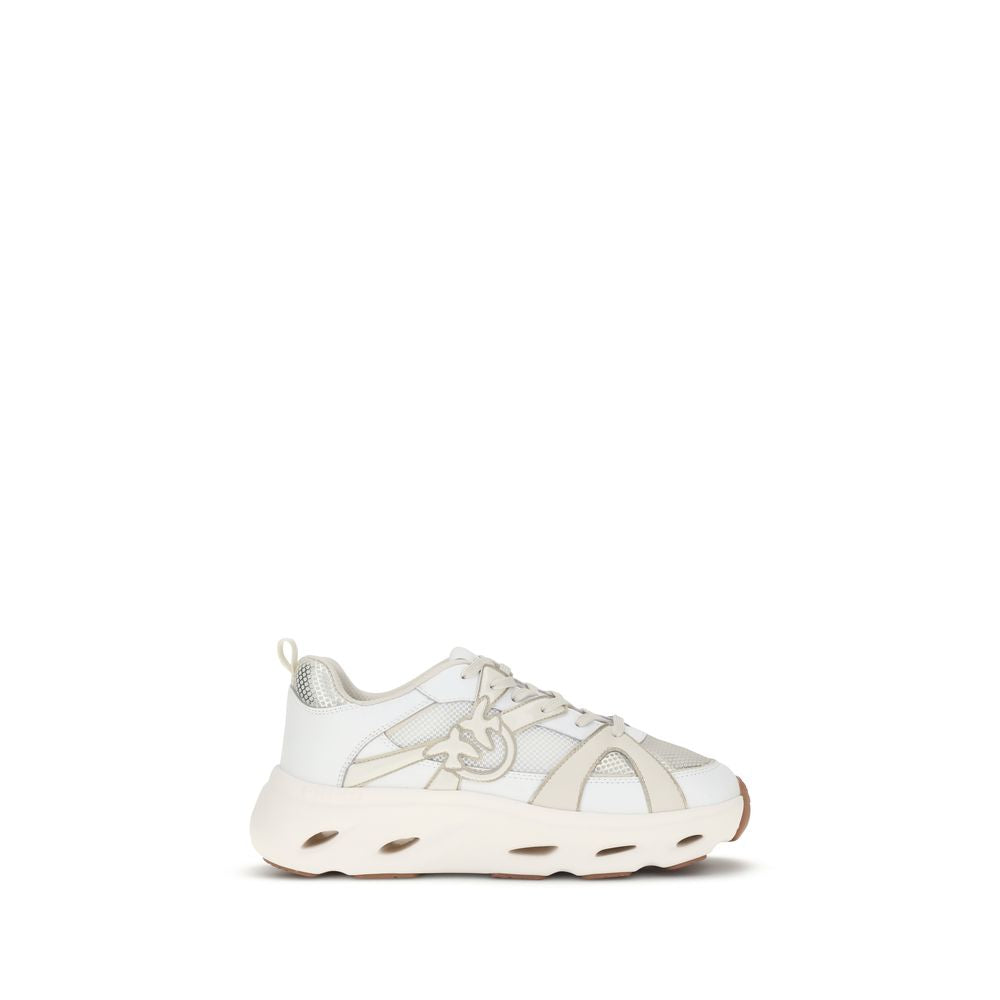 PINKO White Calf Leather Bos Taurus Chunky Sneakers | Regal Royce