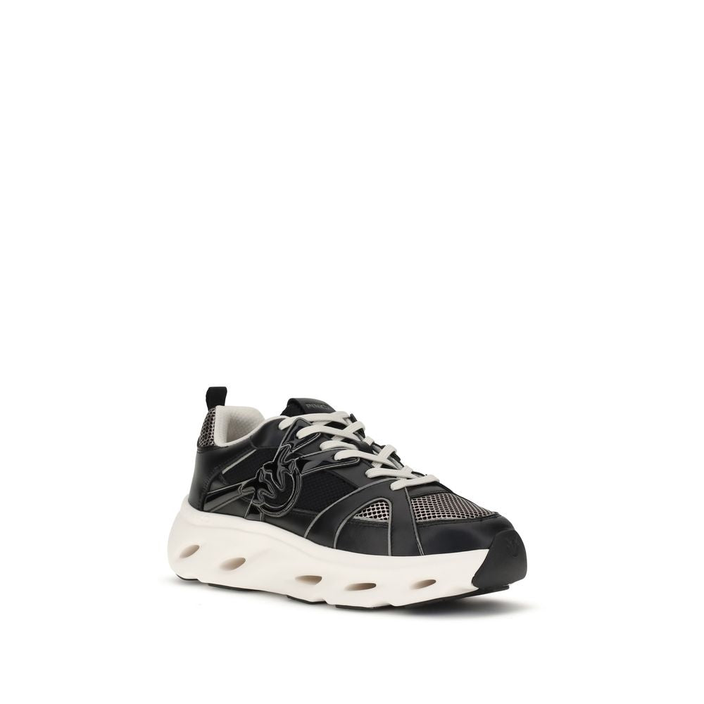 PINKO Black Calf Leather Bos Taurus Chunky Sneakers | Regal Royce