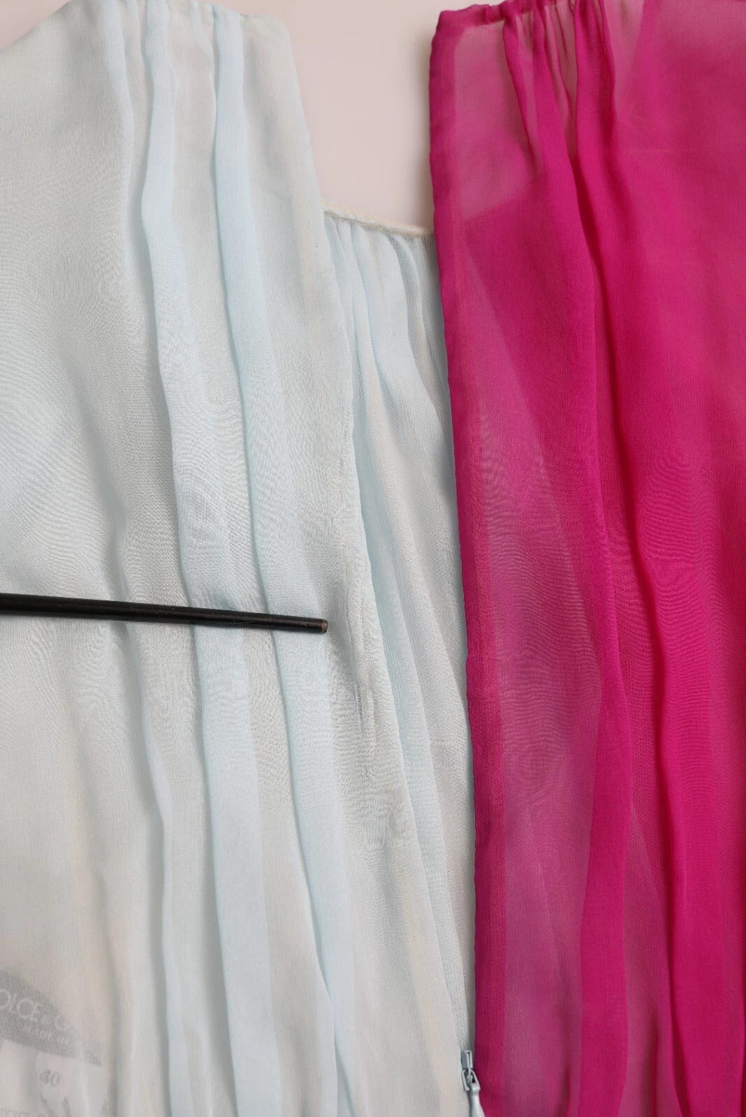 Dolce & Gabbana Light Blue Silk Two Tone Midi Dress | Regal Royce