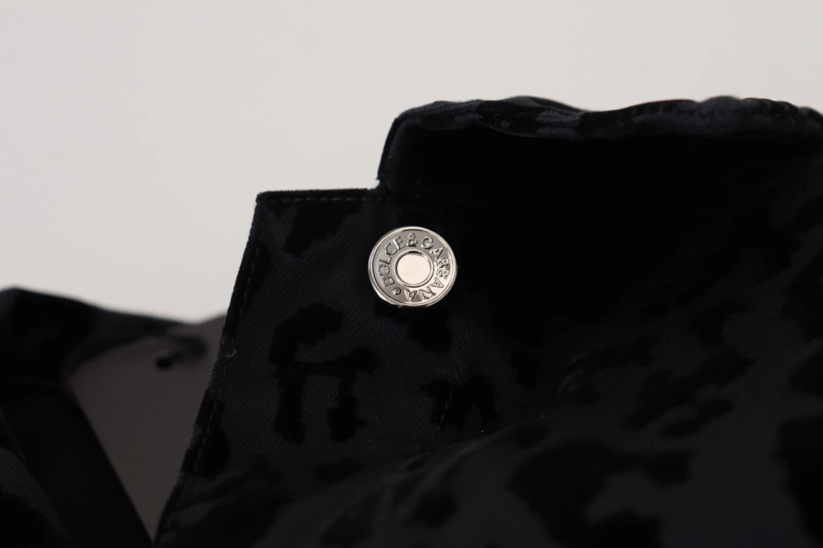 Dolce & Gabbana Cotton Black Leopard Long Sleeve Denim Jacket | Regal Royce