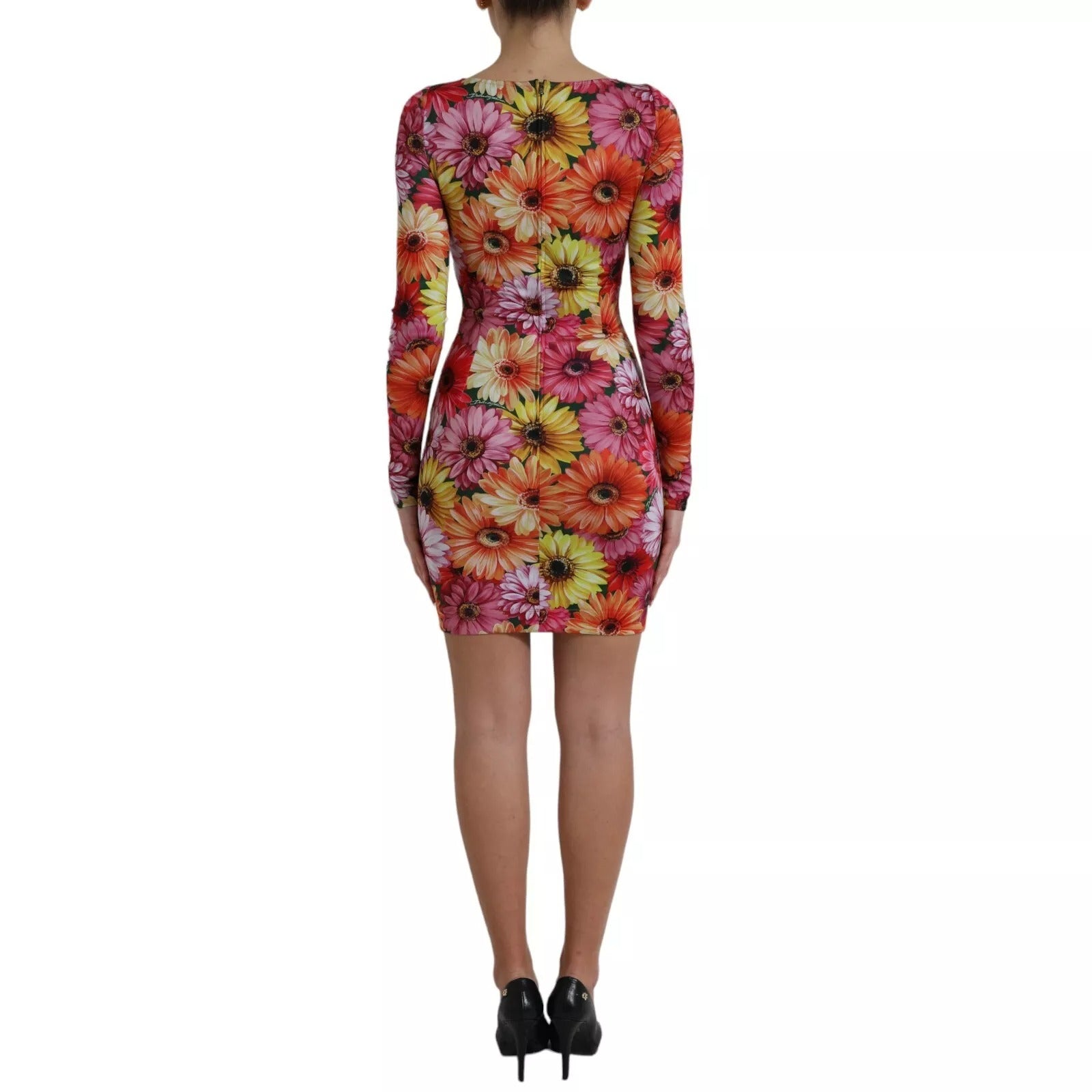 Dolce & Gabbana Multicolor Floral Print Sheath Mini Dress | Regal Royce