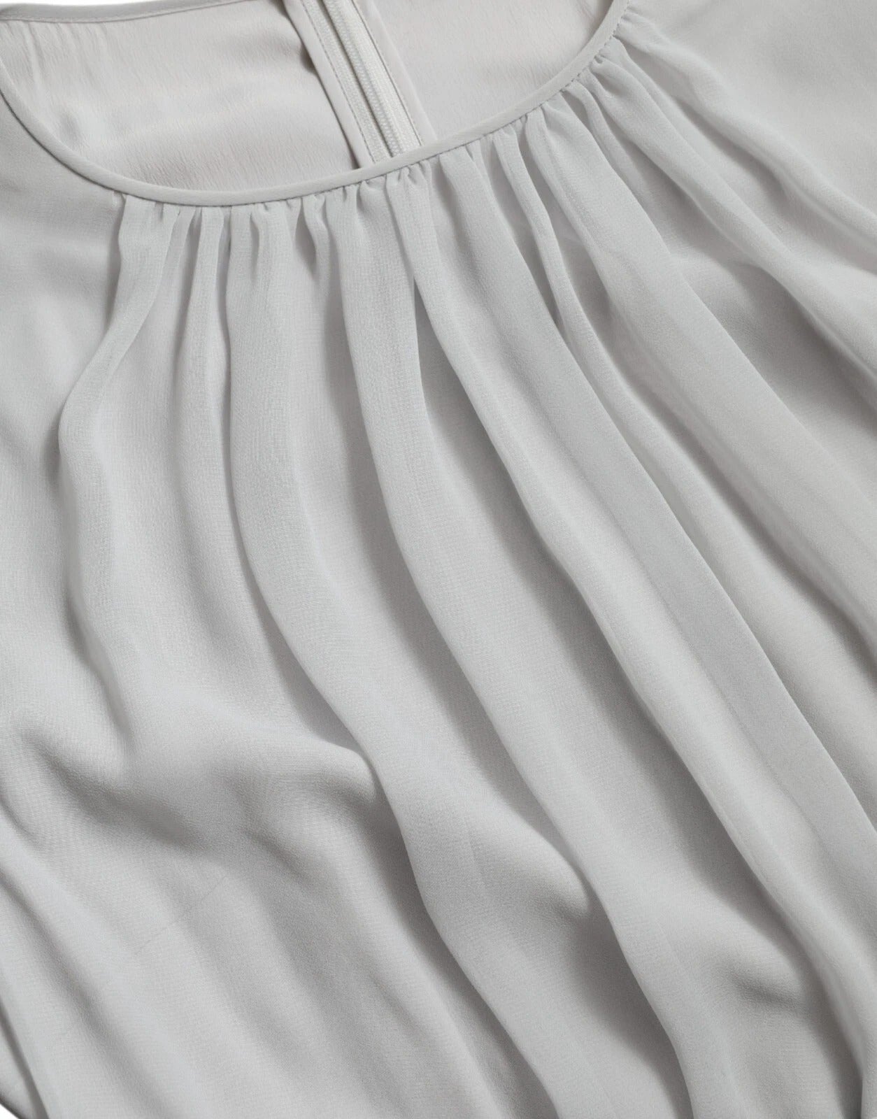 Dolce & Gabbana Light Grey Polyester Pleated Long Maxi Dress | Regal Royce